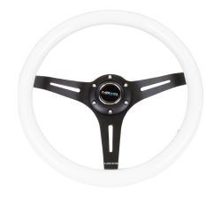 NRG White Classic Woodgrain 350mm Steering Wheel
