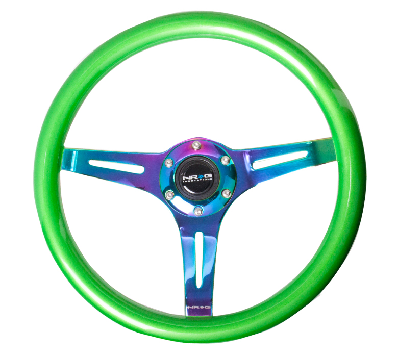 NRG Green 350mm Woodgrain Steering Wheel
