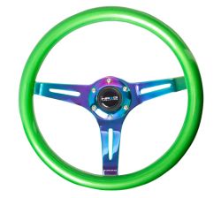 NRG Green 350mm Woodgrain Steering Wheel