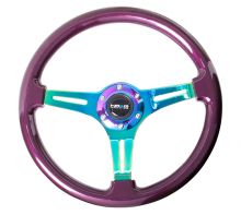 NRG Purple 350mm Woodgrain Steering Wheel