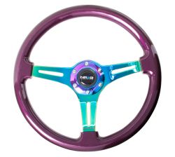 NRG Purple 350mm Woodgrain Steering Wheel