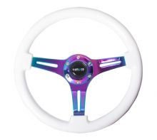 NRG 350mm White Woodgrain Steering Wheel