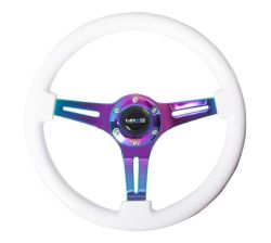 NRG 350mm White Woodgrain Steering Wheel
