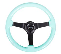 NRG Minty Fresh Woodgrain and Black 350mm Steering Wheel
