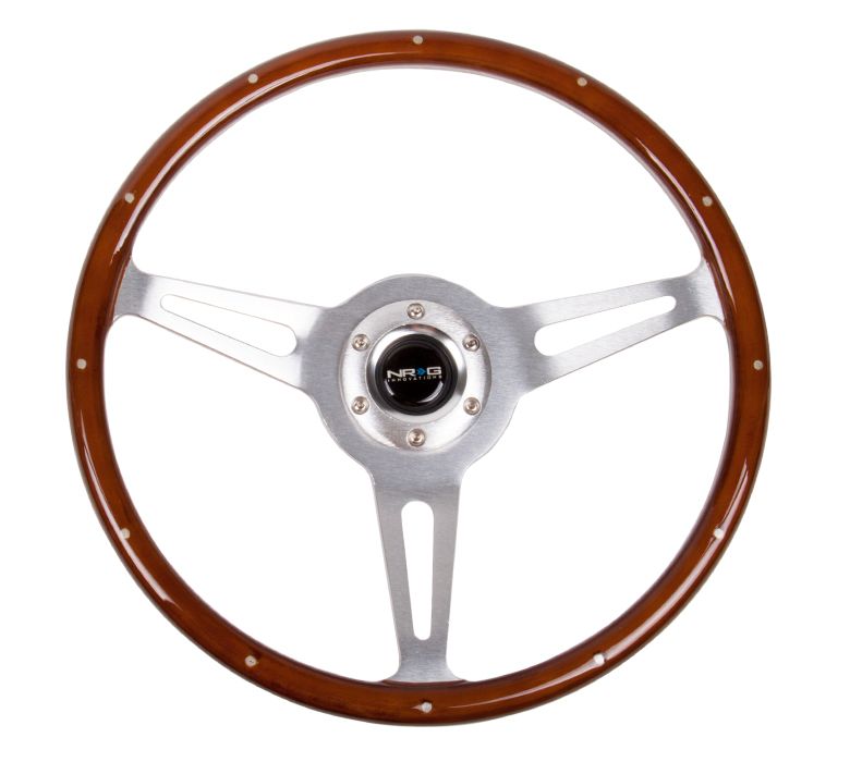 NRG Classic Woodgrain and Brushed Aluminum 365mm Steering Wheel