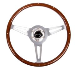 NRG Classic Woodgrain and Brushed Aluminum 365mm Steering Wheel