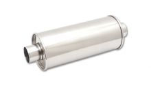 Vibrant Polished 3" Round Universal Muffler: Center Center