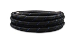 Vibrant -12AN Black and Blue Nylon Braided Hose: 10 Foot Roll