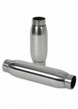 Vibrant Stainless Steel Resonator: 12" Long - 2-1/4" Inlet/Outlet