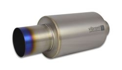 Vibrant 3.0in Titanium Muffler: Straight Cut Burnt Tip