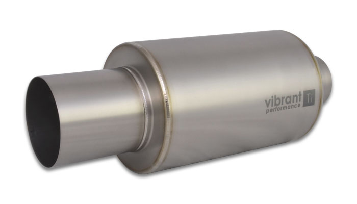 Vibrant 3.5in Titanium Muffler: Straight Cut Natural Tip