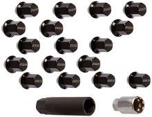 Rays Black Hex Lock and Lug Nut Set: 16 Lugs and 4 Locks M12 x 1.5 Rays Black Hex Lock and Lug Nut Set: 16 Lugs and 4 Locks M12 x 1.5