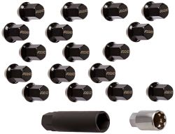 Rays Black Hex Lock and Lug Nut Set: 16 Lugs and 4 Locks Red M12 x 1.5