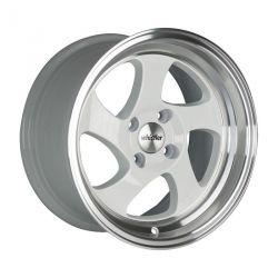 Whistler KR1 White w/ Machined Lip 16x8 +20mm Offset Wheel: 4x114.3