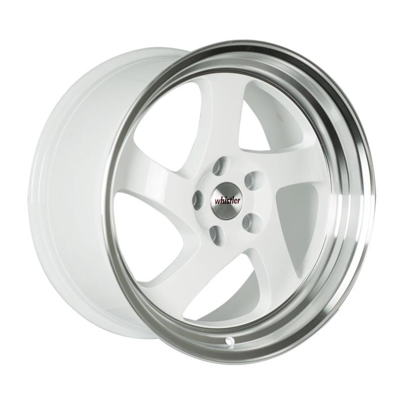 Whistler KR1 White w/ Machined Lip 17x9 +25mm Offset Wheel: 4x114.3