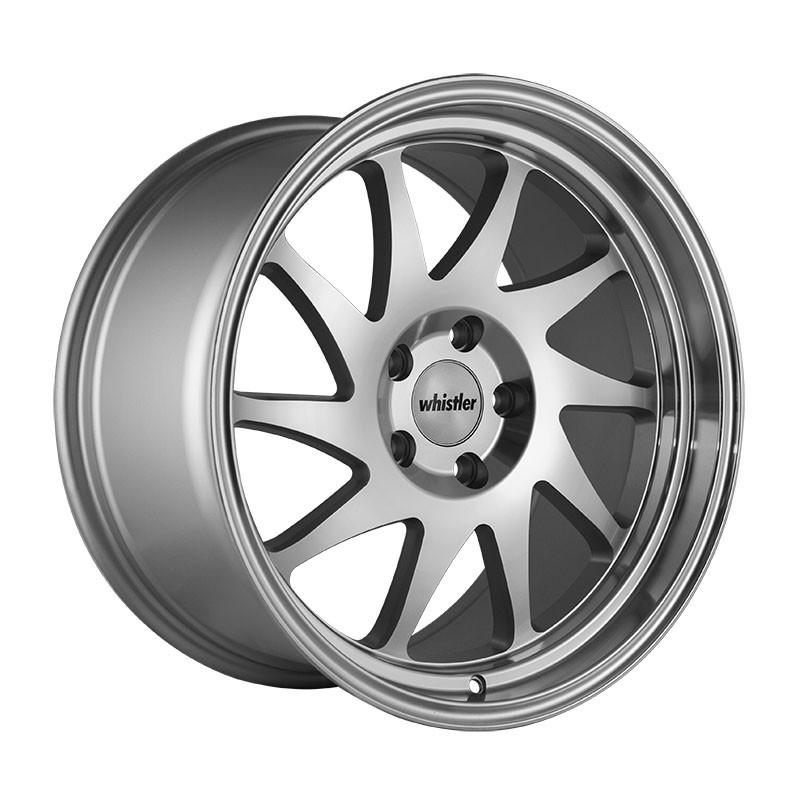 Whistler KR7 Silver w/ Machined Face 18x9.5 +22mm Offset Wheel: 5x114.3