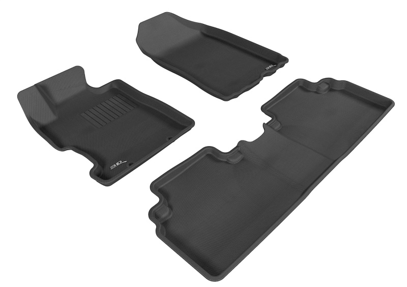 3D MAXpider 06-11 Civic Sedan Black KAGU Series Custom Fit Front and Rear All-Weather Floor Mats