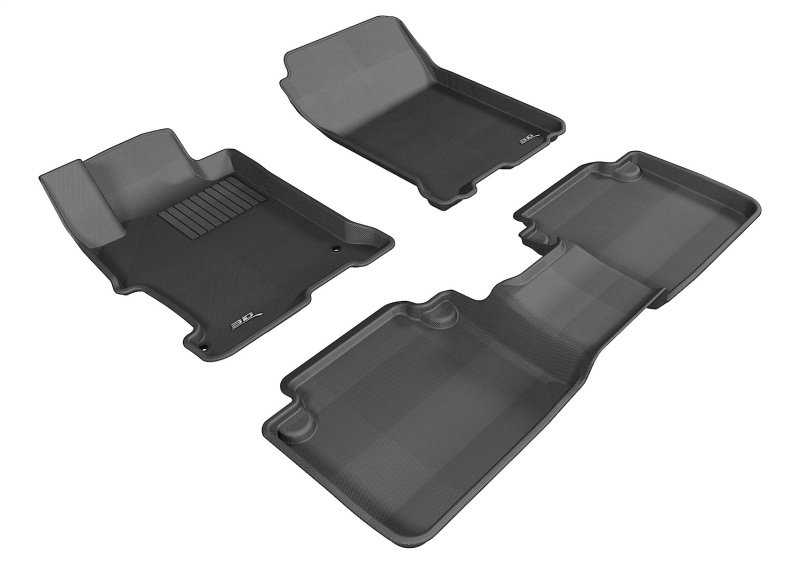 3D MAXpider 13-17 Accord Sedan Black Front and Rear KAGU Custom-Fit Floor Mats