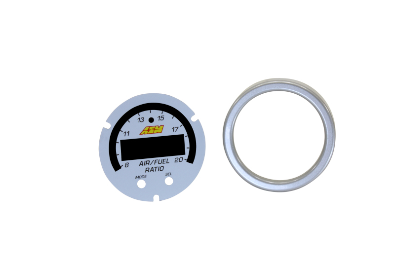 AEM X-Series Wideband UEGO AFR Sensor Controller Silver Bezel and White Faceplate Kit