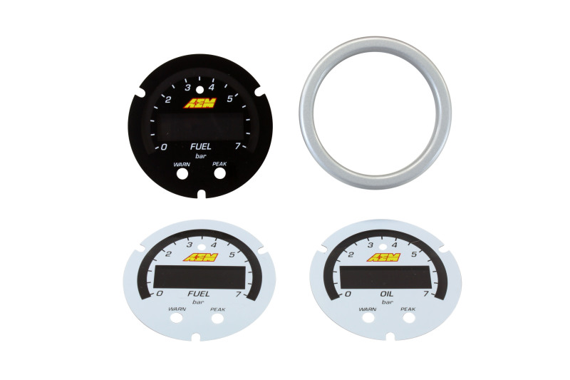 AEM X-Series Pressure Gauge Accessory Kit with Silver Bezel and Faceplates