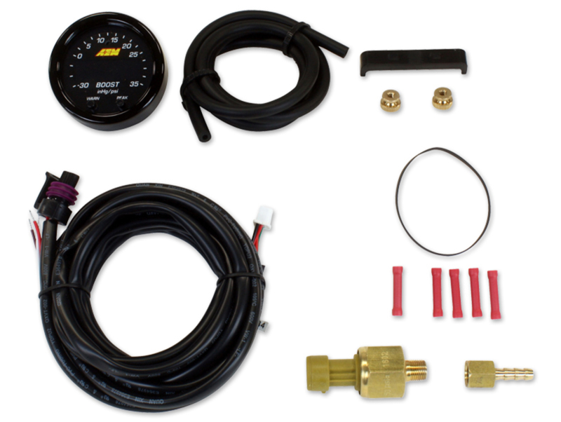AEM Black 52mm X-Series -30 inHg to 60 PSI Boost Pressure Gauge Kit