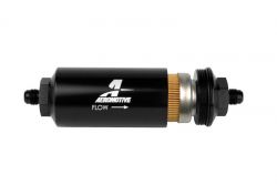 Aeromotive Black -6AN In-Line Fuel Filter with 10-Micron Fabric Element