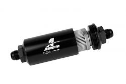 Aeromotive Black -8AN In-Line Filter with 40 Micron Stainless Steel Mesh Element