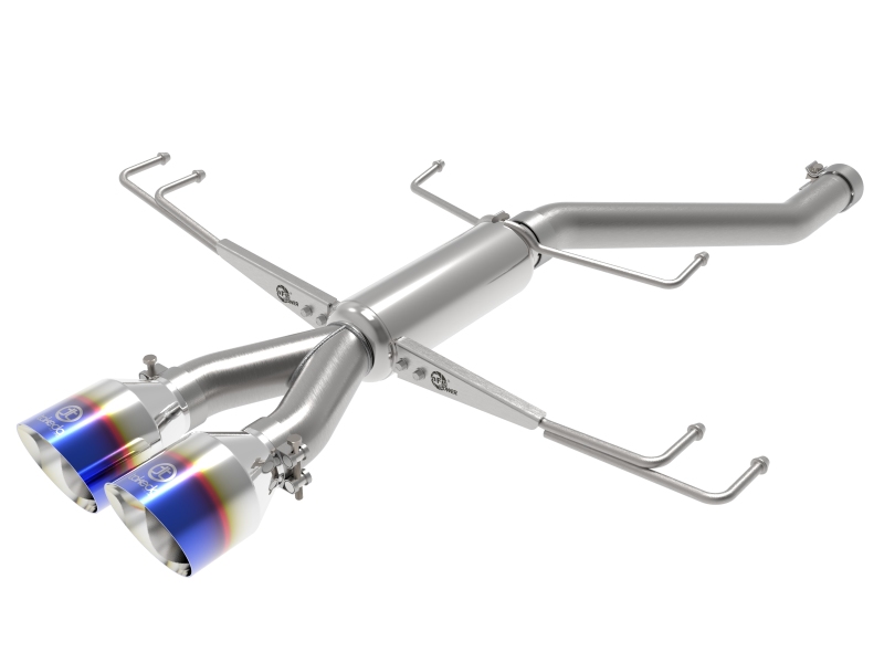 Takeda 17-21 Civic Type R 2.5-inch 304 Stainless Steel Axle-Back Exhaust System with Blue Flame Tips