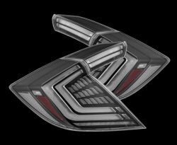 AlphaRex 16-21 Civic Hatchback Black Nova-Series LED Tail Lights