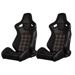 Braum Elite-S Series Black with Red Plaid Racing Seats