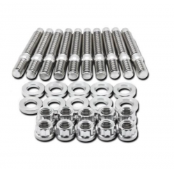 BLOX Racing M8 x 1.25mm 55mm Length SUS303 Stainless Steel 9 Piece Intake Manifold Stud Kit