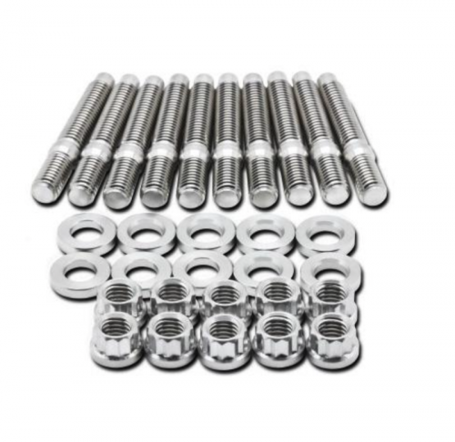 GCK M8x1.25 Exhaust Manifold Stud Kit – 9 Studs & 9 Lock Nuts, OE Spec, Ships Fast