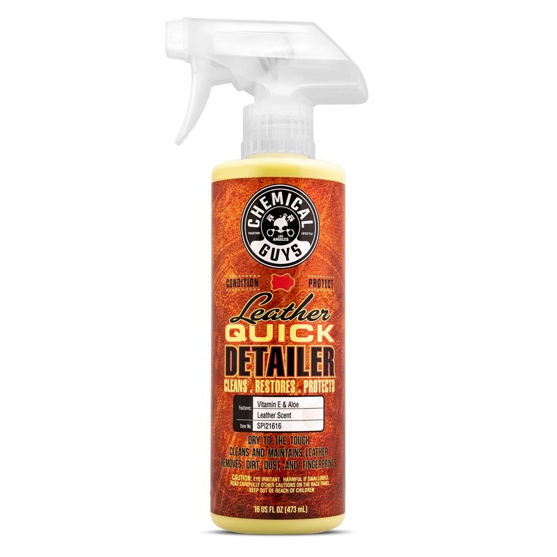 Chemical Guys 6-Pack Case 16oz Matte Finish Leather Quick Detailer Care Spray,