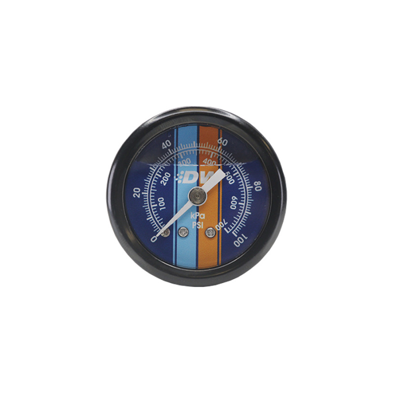 DeatschWerks 6-01-G2L Mechanical Fuel Pressure Gauge, 0-100 PSI with Blue Face and Brushed Aluminum 