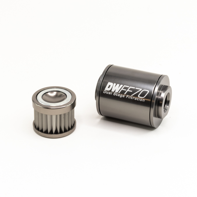DeatschWerks 70mm Stainless Steel 10AN Inline Fuel Filter Housing Kit