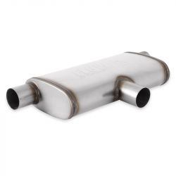 Flowmaster 2.5in Inlet/Outlet FlowFX Transverse Oval Muffler with Dual Outlets