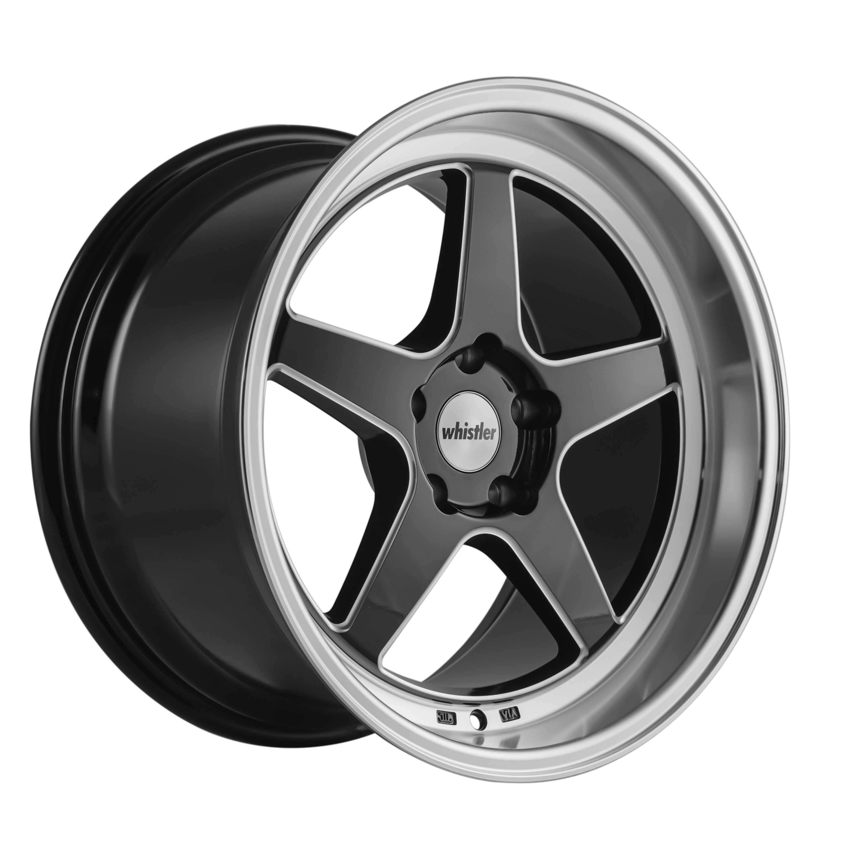 Whistler KR2 Gloss Black Machined Lip 18x9.5 5x114.3 20 Offset Wheel