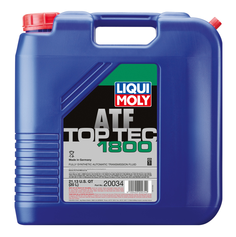 LIQUI MOLY 20L Top Tec ATF 1800 Automatic Transmission Fluid
