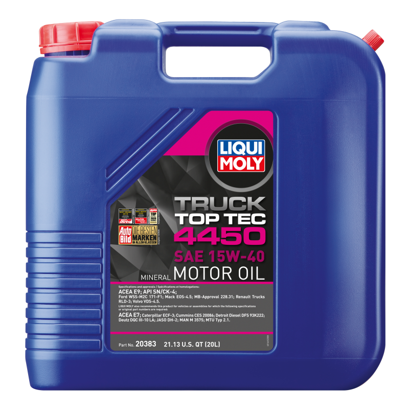 LIQUI MOLY 20L Top Tec Truck 4450 SAE 15W-40 Heavy-Duty Diesel Engine Oil