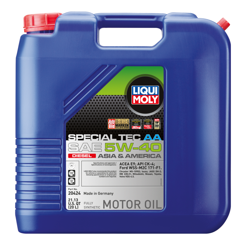 LIQUI MOLY 20L Special Tec AA SAE 5W40 Diesel Motor Oil