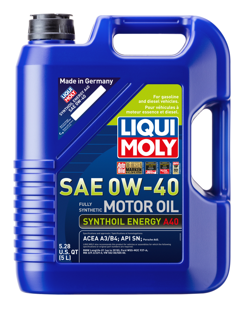 LIQUI MOLY Synthoil Energy A40 5L SAE 0W-40 Synthetic Motor Oil