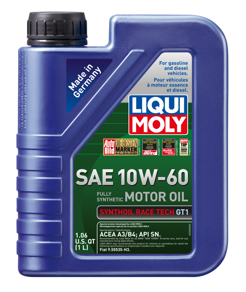 LIQUI MOLY 1qt Synthoil Race Tech GT1 SAE 10W60 Motor Oil
