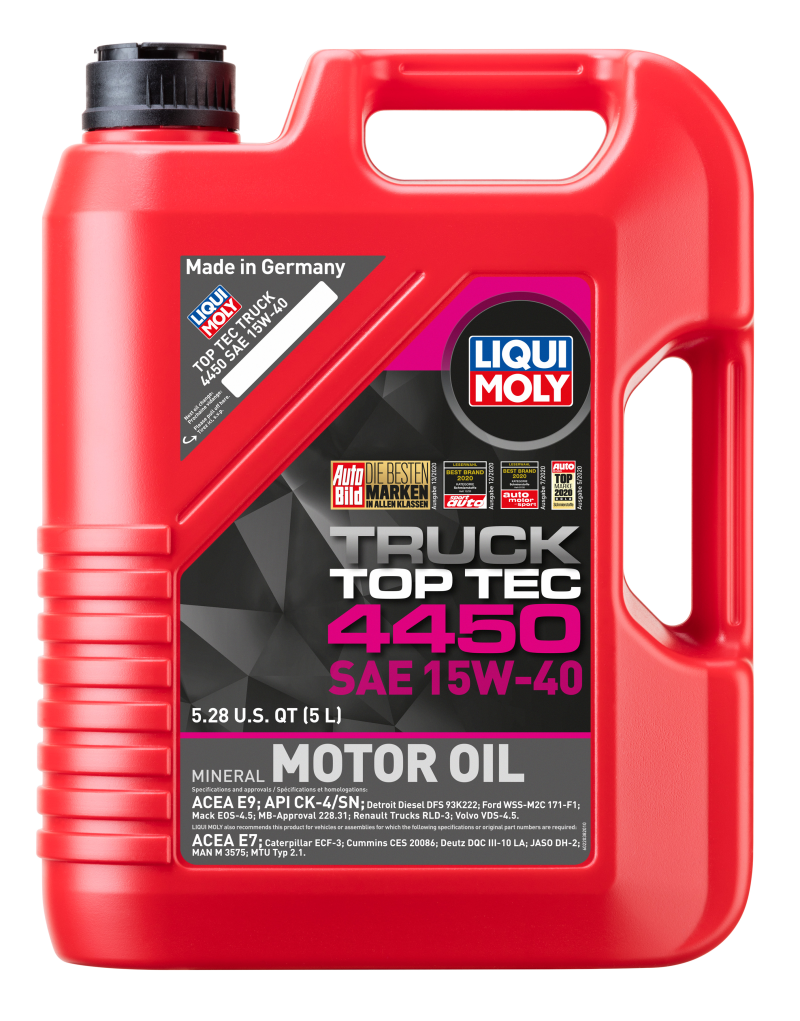 LIQUI MOLY Top Tec Truck 4450 5L SAE 15W-40 Heavy-Duty Diesel Engine Oil