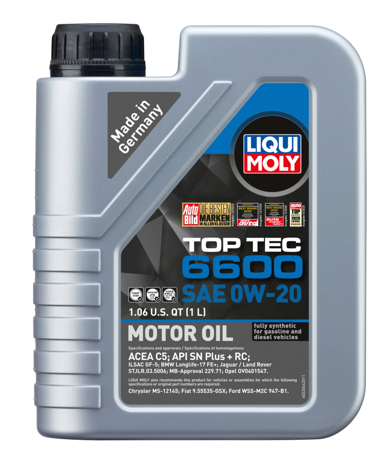 LIQUI MOLY Top Tec 6600 1L Synthetic Motor Oil SAE 0W20