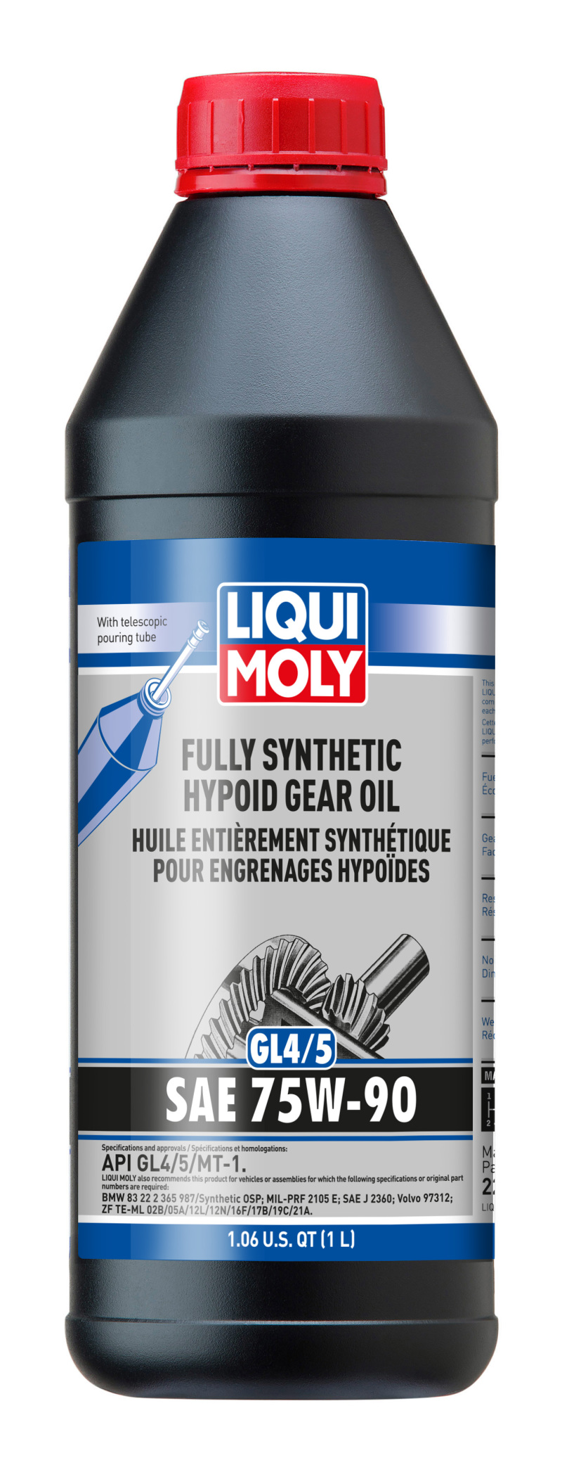LIQUI MOLY 1L Fully Synthetic GL4/GL5 Hypoid Gear Oil 75W90