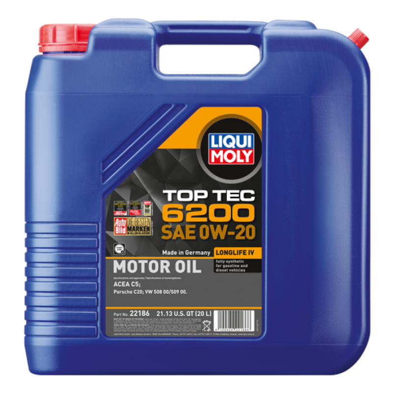 LIQUI MOLY Top Tec 6200 20L SAE 0W20 Motor Oil