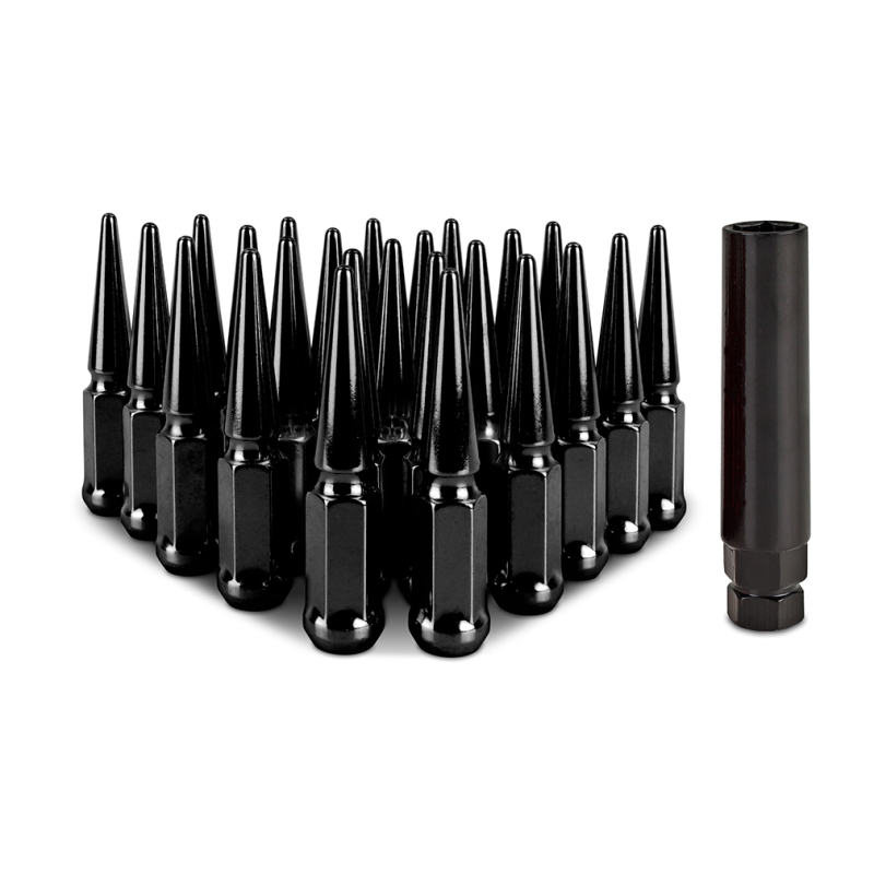 Mishimoto Black 24-Piece Set M12x1.5 Steel Spiked Lug Nuts