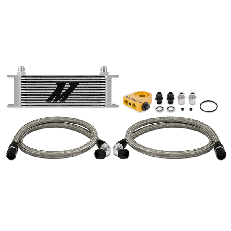 Mishimoto Silver Universal Thermostatic 13-Row Oil Cooler Kit