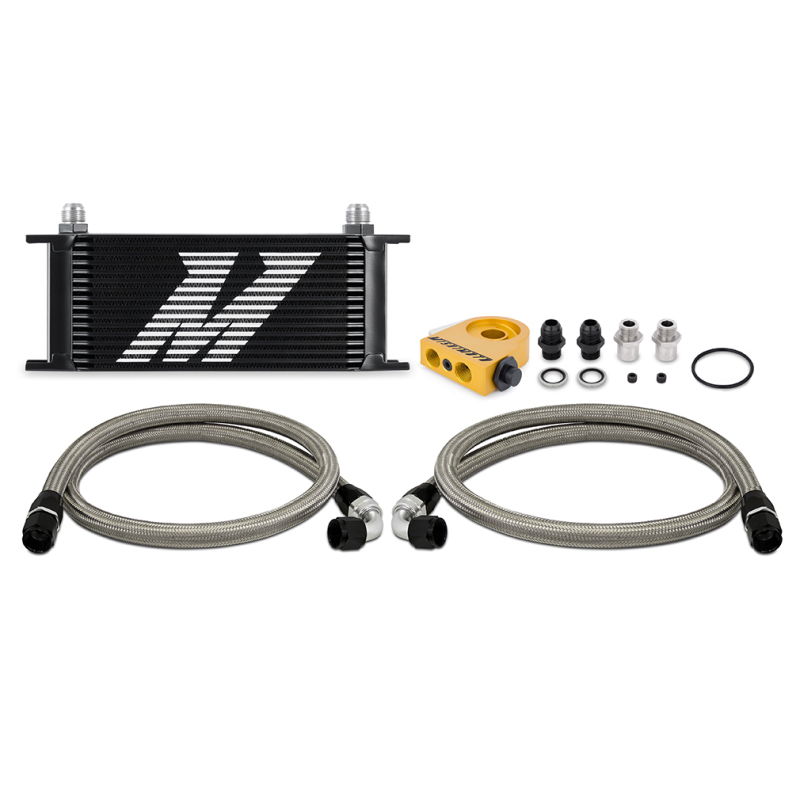 Mishimoto Black Universal Thermostatic 16-Row Oil Cooler Kit