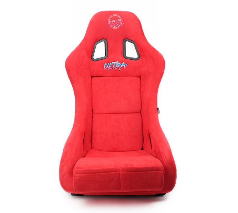 NRG Medium Red Alcantara FRP Ultra Series Prisma Bucket Seat